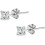 Sterling Silver Princess-Cut CZ Stud Earrings 2mm 3 Pairs 2