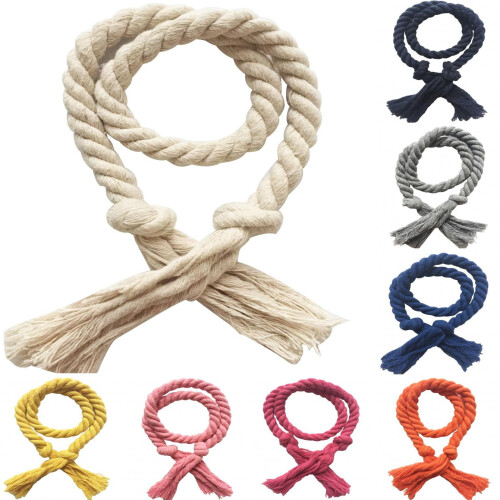 Limei cotton curtain tiebacks rope 2 pack grey