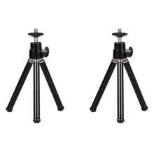 Mini Portable Tripod Aluminum Alloy Adjustable 2 Pack Black