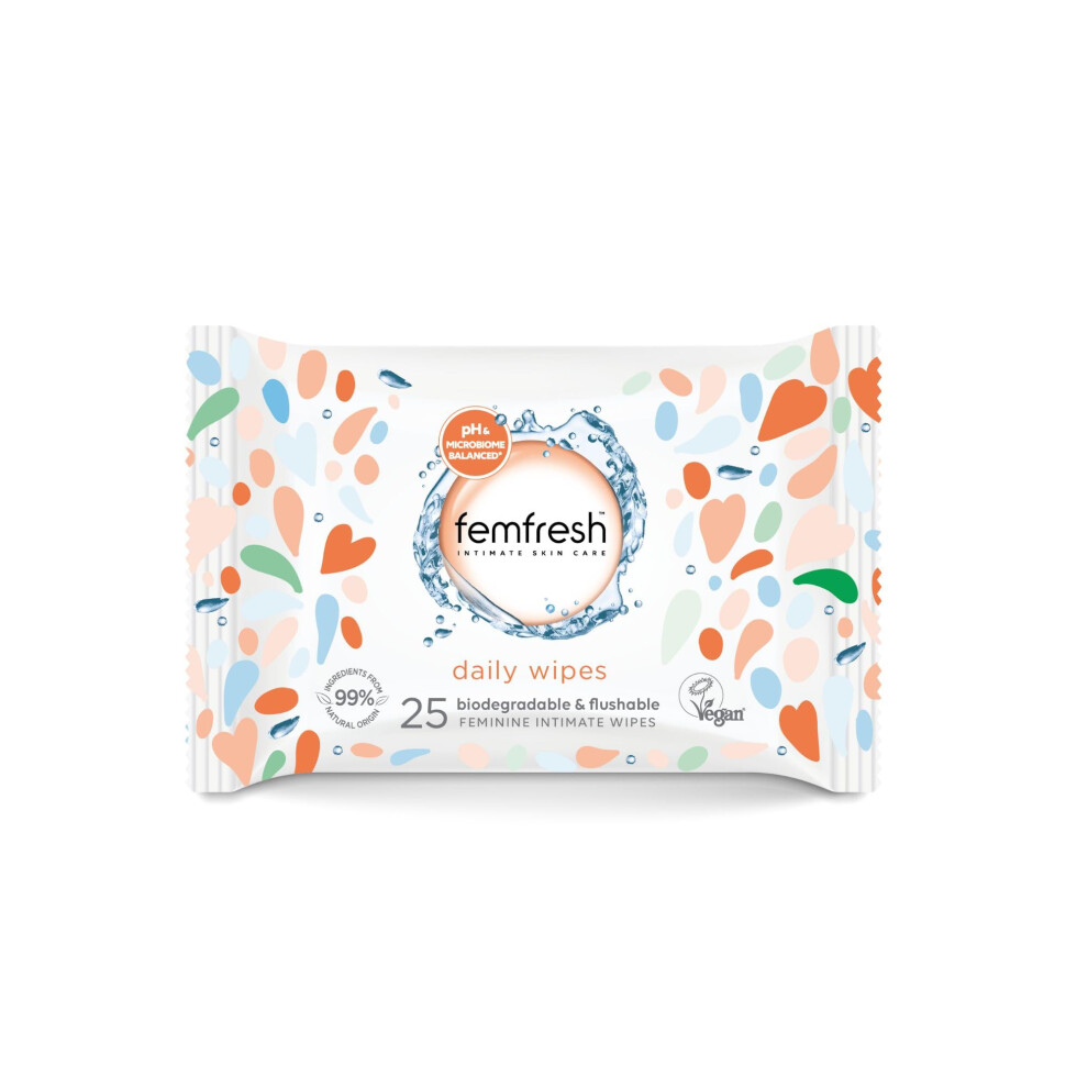 Femfresh Intimate Wipes, Flushable & Biodegradable Feminine Wipes With Aloe Vera