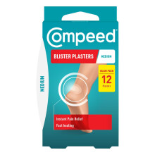 Compeed Blister Plasters Medium Size 12 Pack - Hydrocolloid Foot Treatment - Hea