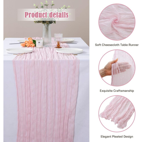 Cheesecloth table runner sage green 10 ft 2
