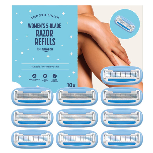 by Amazon Women's Razor 5-Blade Refills, Pack of 10