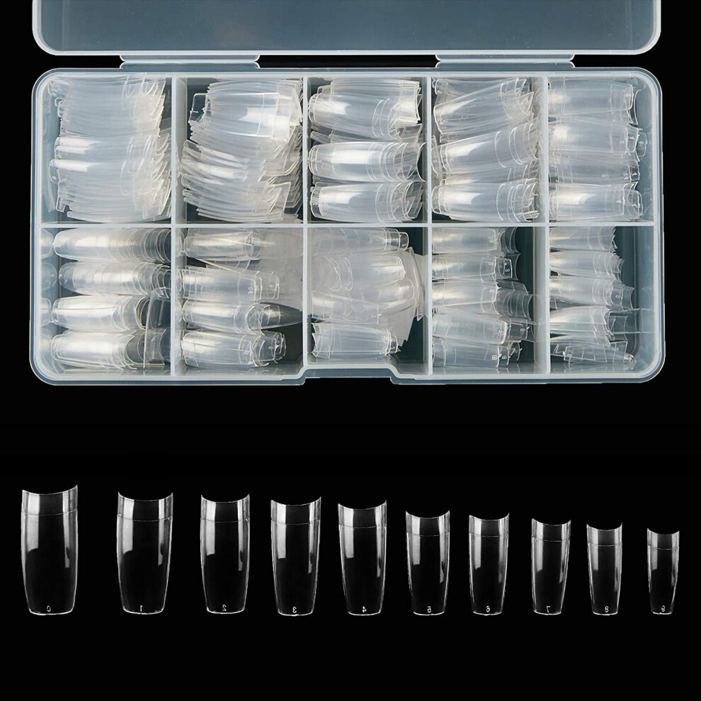 Limei acrylic false nail tips clear 500 pcs 10 sizes