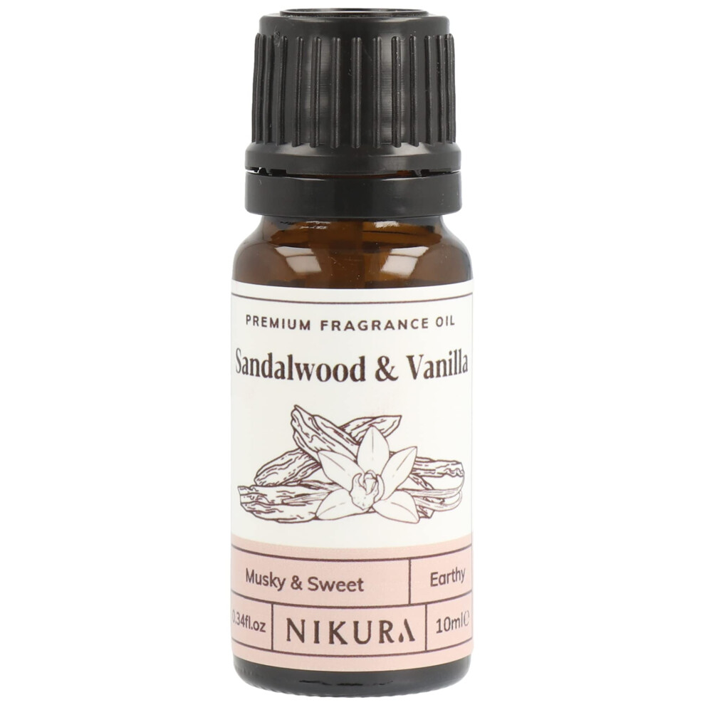 Nikura Sandalwood & Vanilla Fragrance Oil - 10Ml | For Gifts, Diffusers, Candle Making,