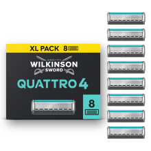 Wilkinson Sword Quattro Titanium Sensitive Razor Blades - Pack of 8 Blades (pack