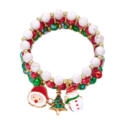 Christmas Bracelet Set Beaded Stretch 3pcs 1