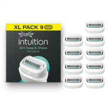 Wilkinson Sword Intuition 2in1 Soap & Shave Sensitive Skin Razors for Women, 9 W