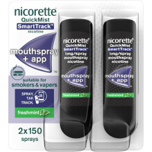 Nicorette Quickmist SmartTrack Mouthspray (2 x 150 sprays), Freshmint, Quit Vapi