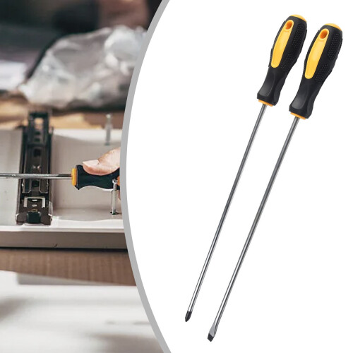 Magnetic Slotted Screwdriver 12 Inch Rubber Handle 2