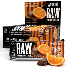 Warrior RAW Protein Bars 12 x 75g – 20g High Protein Bar, Low Sugar High Fibre O
