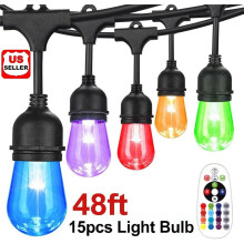 LINKPAL RGB LED string lights 48 ft 15 bulbs