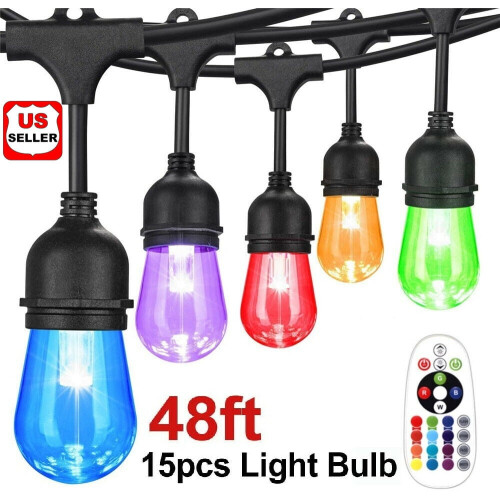 LINKPAL RGB LED string lights 48 ft 15 bulbs