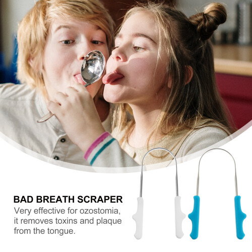 Tongue Scraper U-Shaped Oral Cleaning Tool Set 2 pcs 1