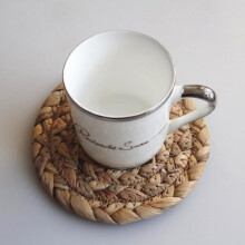 Round woven placemats water hyacinth 4 pcs