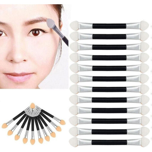 Makeup Brush Set Black Dual-Sided Oval Sponge Tips 12 PCS 1