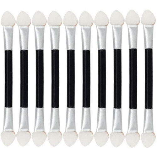 Makeup Brush Set Black Dual-Sided Oval Sponge Tips 12 PCS 2