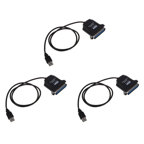 USB to Parallel 36-Pin Centronics Adapter Cable 3-Pack