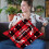 Christmas pillow case short plush linen holiday print 3