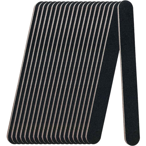 Limei nail files black 100/180 grit 20 pack
