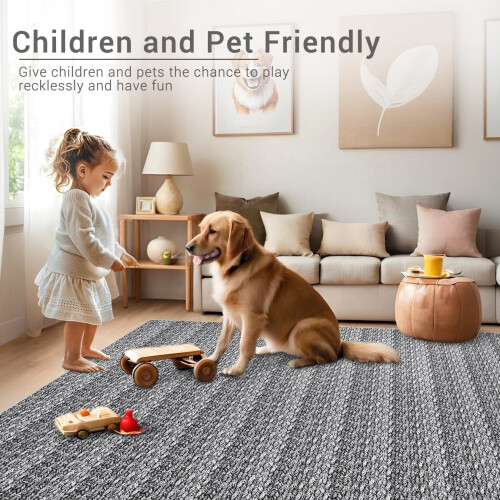 Haperlare woven grey area rug 5' x 7' 2