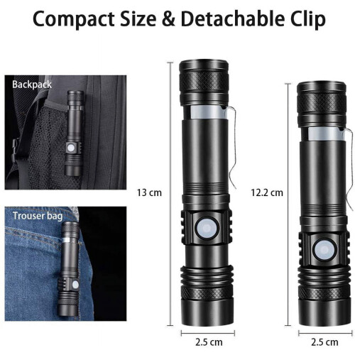 Rechargeable Pocket Flashlight T6 LED 1200 Lumens 4 Modes 2