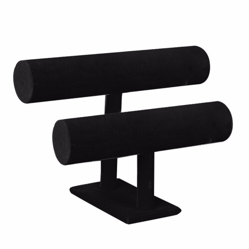 Lekdue jewelry storage rack black 2-layer