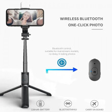 LED selfie stick tripod with wireless remote and fill light
