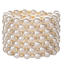 Pearl elastic bracelet multilayer 7 rows