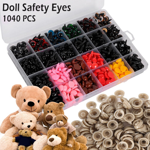 Harupink plastic safety eyes and noses 1040 pcs assorted 1