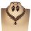 Leaqu stud earrings and necklace set oval pendant adjustable 1