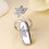 Rhinestone fingernail ring set silver 4 pcs 4