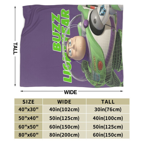 Buzz Lightyear plush throw blanket 50x60 inches 2