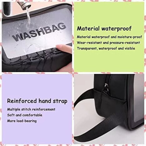 Travel Toiletry Bag Matte Translucent Pink Small 2