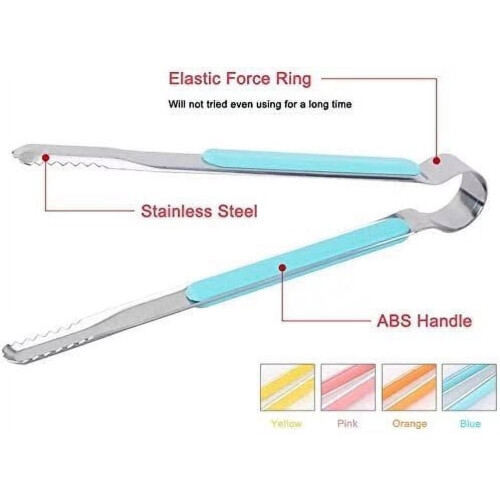 Kitchen Tongs Stainless Steel with Silicone Tips Light Grey 2