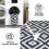 Washable geometric area rug black 5' x 7' 3