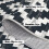 Washable geometric area rug black 5' x 7' 5