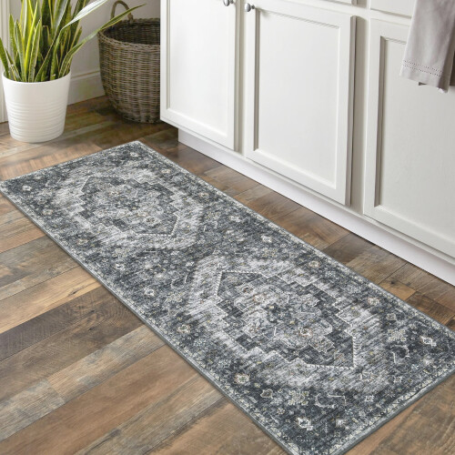 Vintage Oriental Runner Rug Grey 2 ft x 6 ft 2