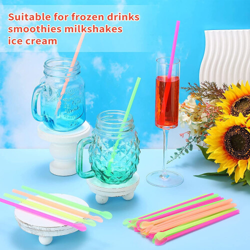Happon disposable plastic straws with spoon 200 pcs 1