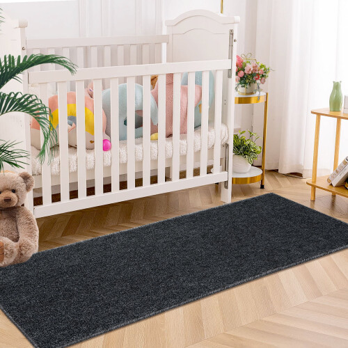 Shag Runner Rug Black 2 ft x 10 ft 2