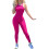 Women's hot pink plain halter neck unitard 2