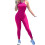 Women's hot pink plain halter neck unitard 3