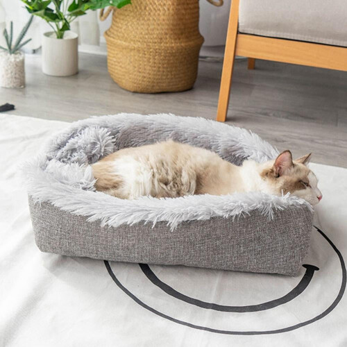 Cat Bed Washable Plush Calming Bed for Small Medium Cats 1