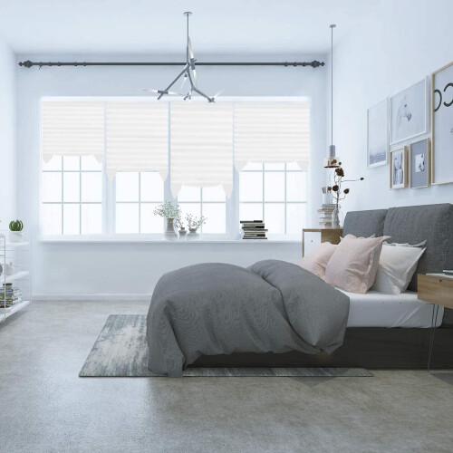 Cordless Pleated Blinds Light Filtering White 60x150cm 1