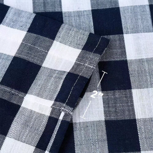 Kitchen Curtains Navy Blue White Buffalo Plaid 30 Inch 2 2