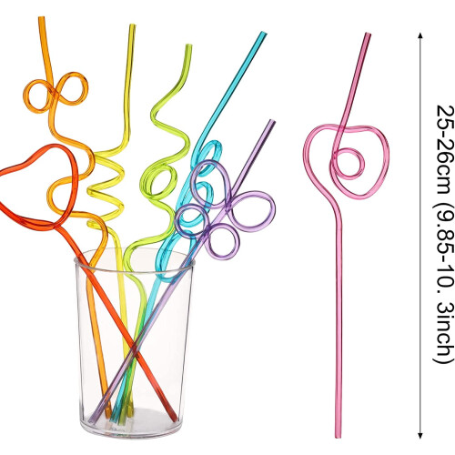Crazy Straws Colorful Reusable 10 Pcs 1