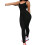 Women's black plain unitard spaghetti strap sleeveless 2