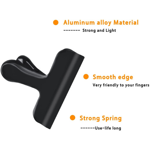 Chip Clips Stainless Steel 3 Inch 10 Pack Black 1