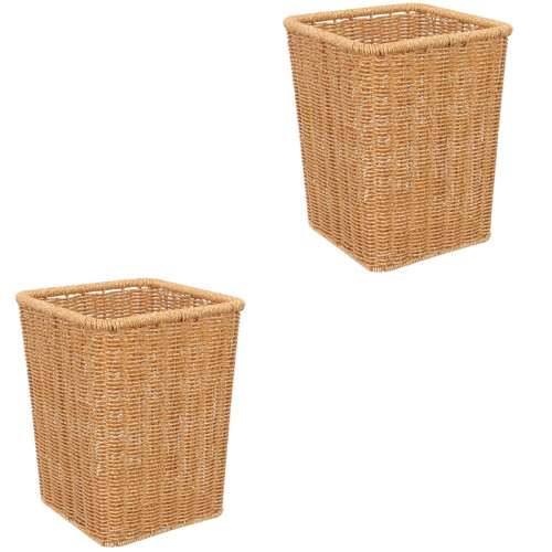 Woven wastebasket multipurpose bathroom trash can 2 pcs 1