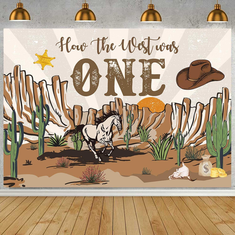 Western 1St Birthday Backdrop Cowboy Rodeo Banner 946140683416